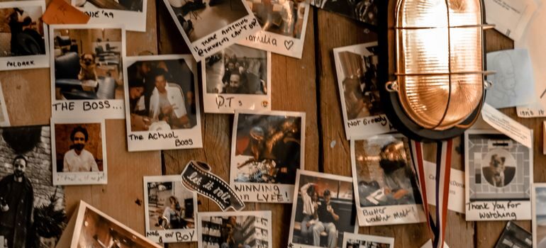 Photos on a wall