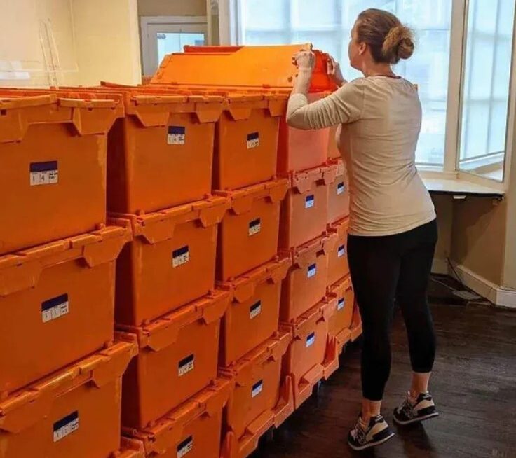 Orange rental crates