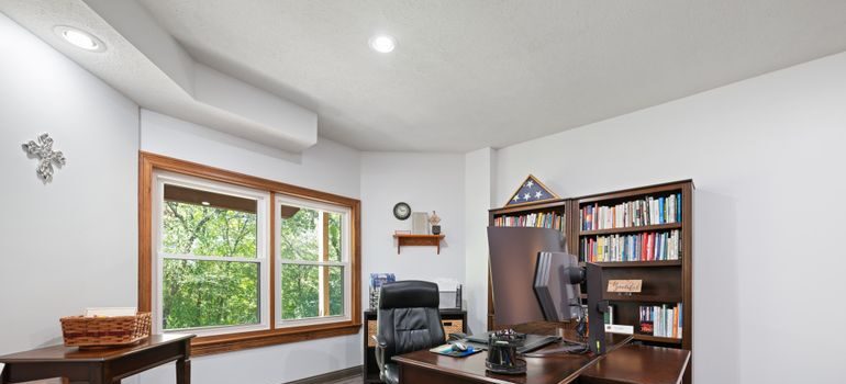 A set up room after moving a home office