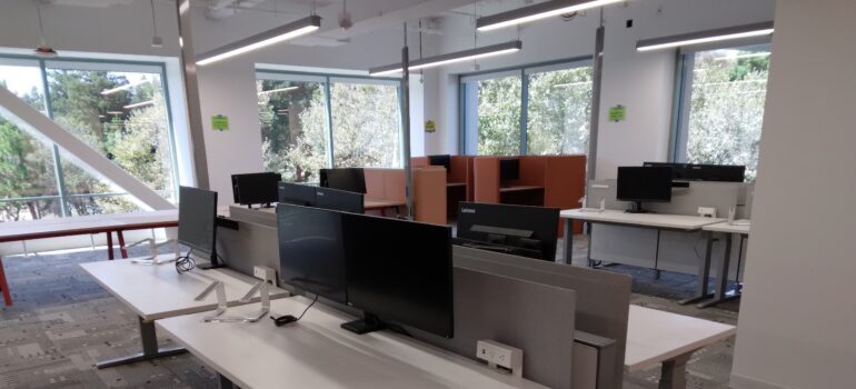 Office equipment ready to be moved