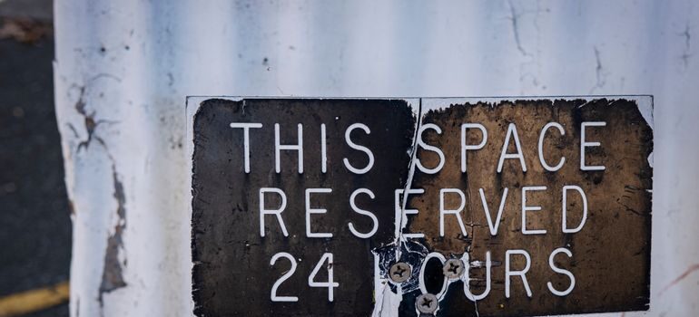 Parking reservation sign