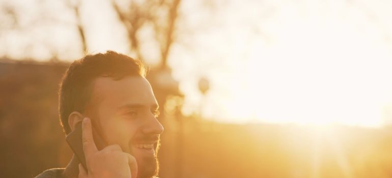 A man talking on the phone