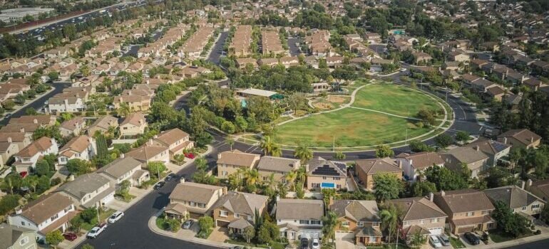 houses in a neighborhood